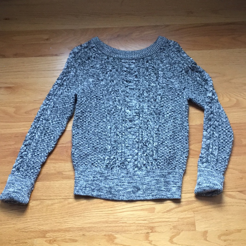 Black and white knitted sweater